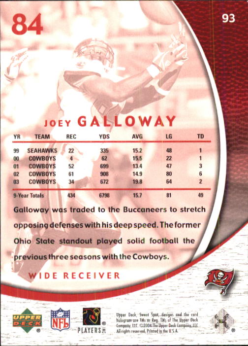 2004 Sweet Spot #93 Joey Galloway back image