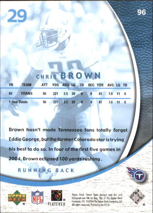 2004 Sweet Spot (Upper Deck) Football "Main Set" Cards #1 to #228 - Picture 189 of 307