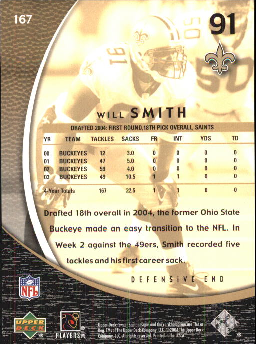 2004 Sweet Spot (Upper Deck) Football "Main Set" Cards #1 to #228 - Picture 245 of 307