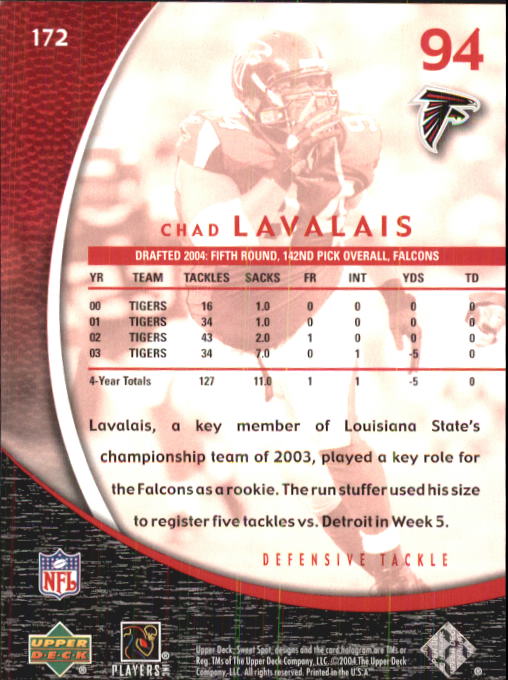 2004 Sweet Spot (Upper Deck) Football "Main Set" Cards #1 to #228 - Picture 255 of 307