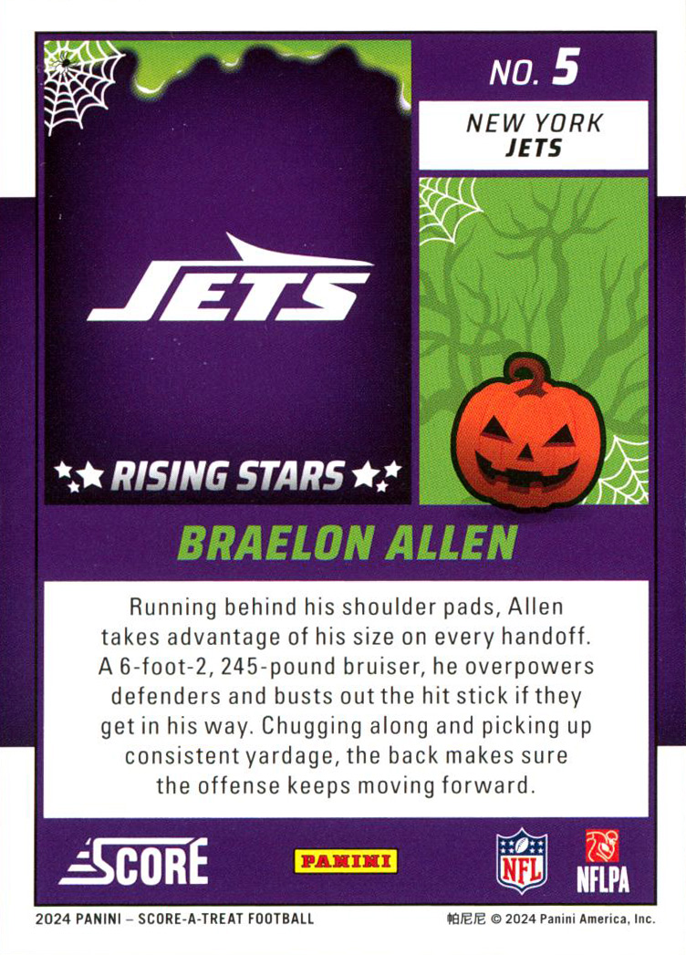 2024 Score Football Halloween Bats Rising Stars Rookie RC Singles - You Choose