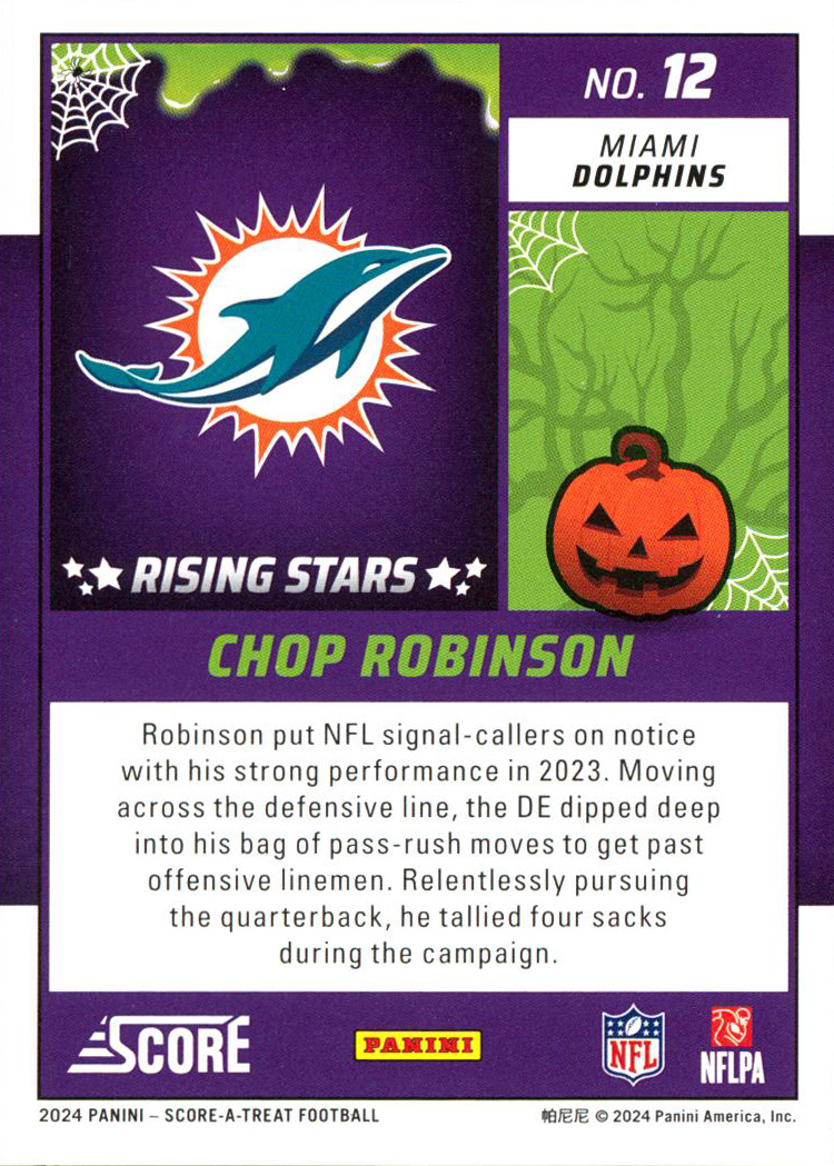 2024 Score Football Halloween Bats Rising Stars Rookie RC Singles - You Choose