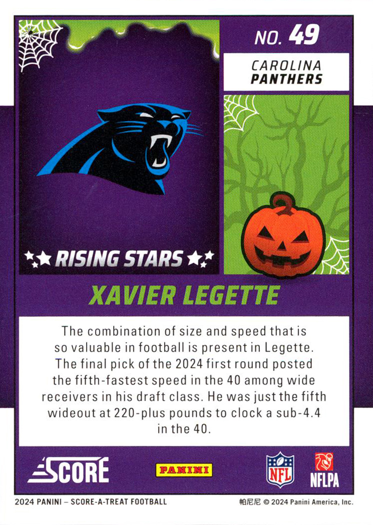 2024 Score Football Halloween Bats Rising Stars Rookie RC Singles - You Choose