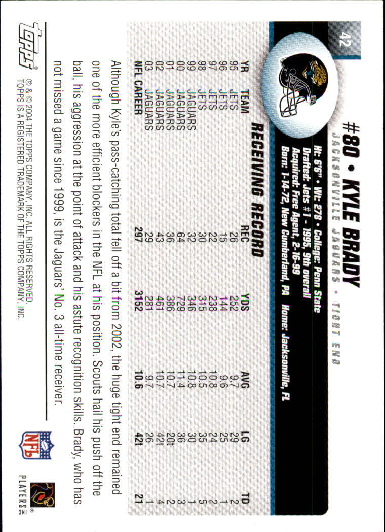 A6884- 2004 Topps Collection FB Card #s 1-250 -You Pick- 15+ FREE US SHIP - Picture 285 of 467