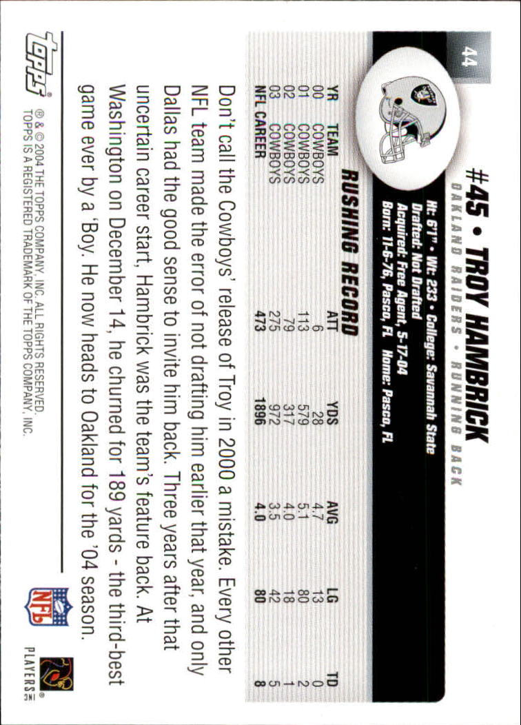 A6884- 2004 Topps Collection FB Card #s 1-250 -You Pick- 15+ FREE US SHIP - Picture 77 of 467