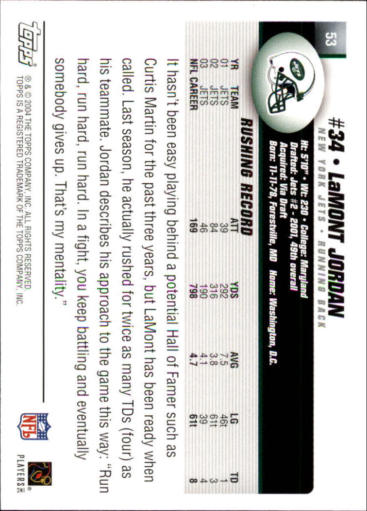 A6884- 2004 Topps Collection FB Card #s 1-250 -You Pick- 15+ FREE US SHIP - Picture 429 of 467