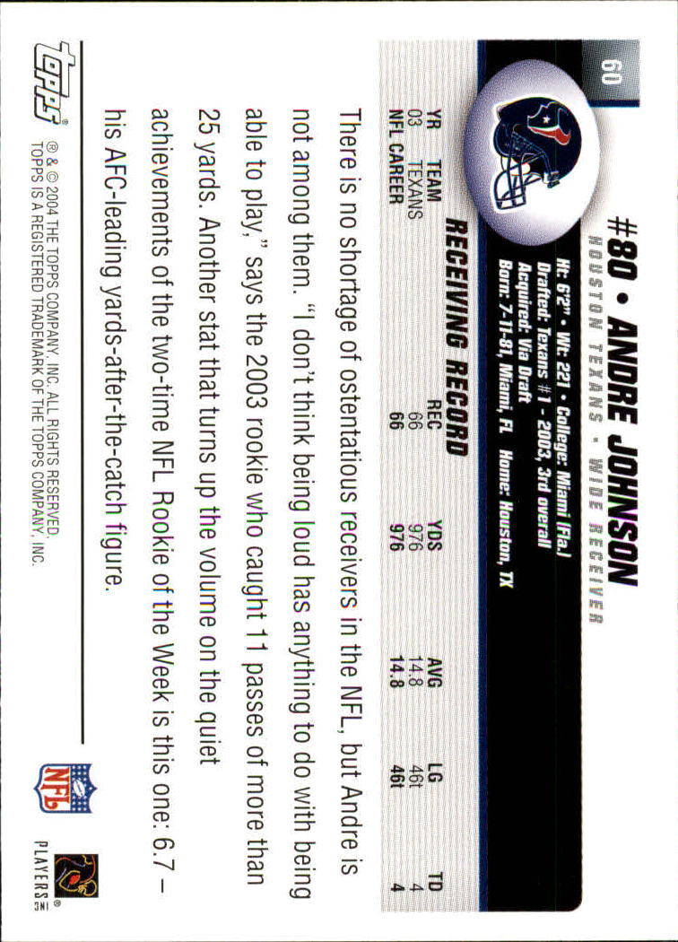 A6884- 2004 Topps Collection FB Card #s 1-250 -You Pick- 15+ FREE US SHIP - Picture 447 of 467