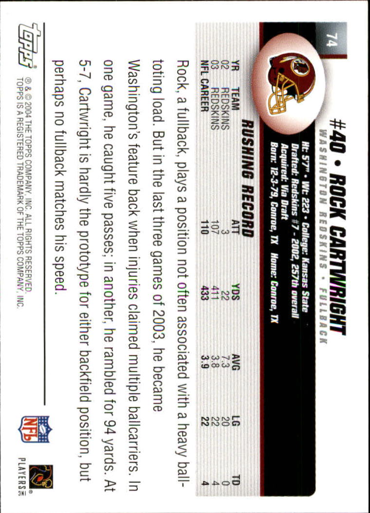 A6884- 2004 Topps Collection FB Card #s 1-250 -You Pick- 15+ FREE US SHIP - Picture 275 of 467