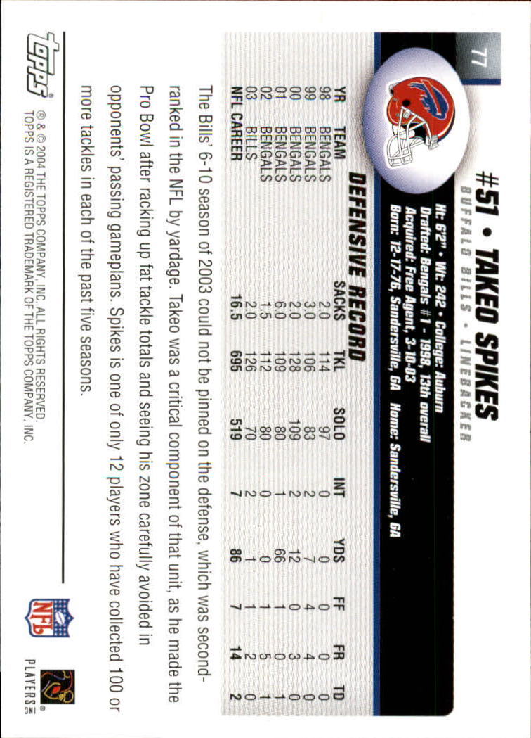 A6884- 2004 Topps Collection FB Card #s 1-250 -You Pick- 15+ FREE US SHIP - Picture 127 of 467
