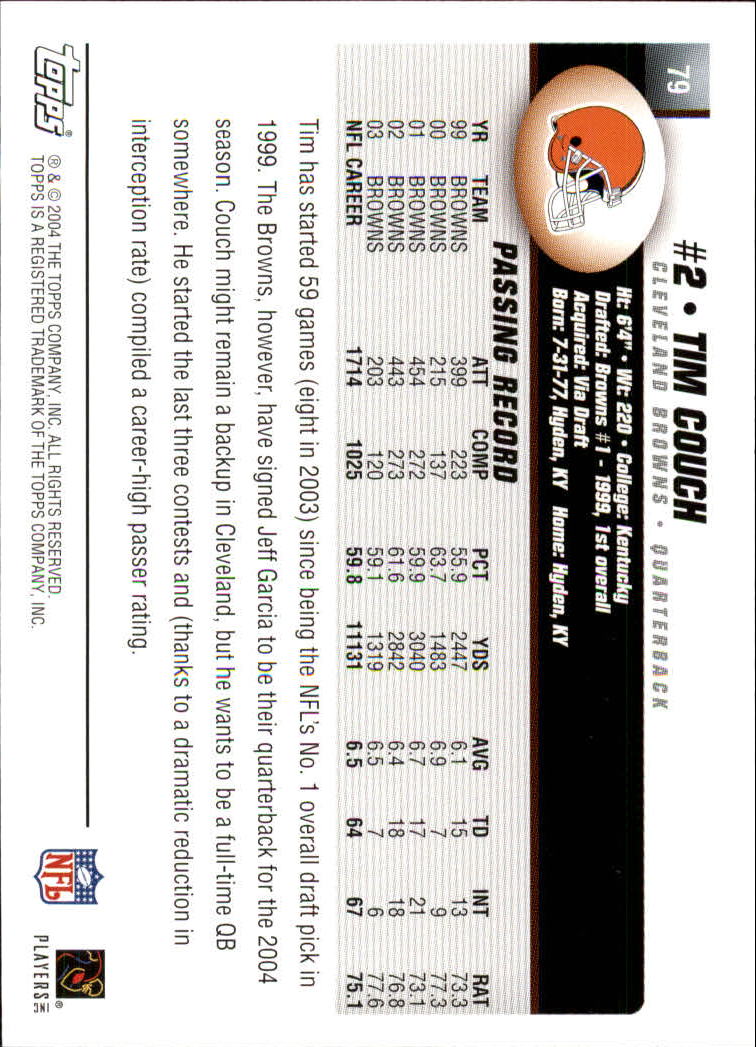 A6884- 2004 Topps Collection FB Card #s 1-250 -You Pick- 15+ FREE US SHIP - Picture 259 of 467