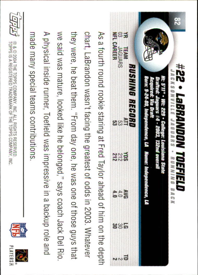 A6884- 2004 Topps Collection FB Card #s 1-250 -You Pick- 15+ FREE US SHIP - Picture 111 of 467
