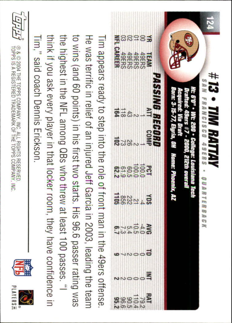 A6884- 2004 Topps Collection FB Card #s 1-250 -You Pick- 15+ FREE US SHIP - Picture 69 of 467