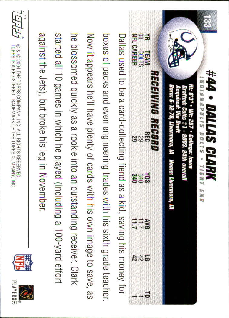 A6884- 2004 Topps Collection FB Card #s 1-250 -You Pick- 15+ FREE US SHIP - Picture 423 of 467