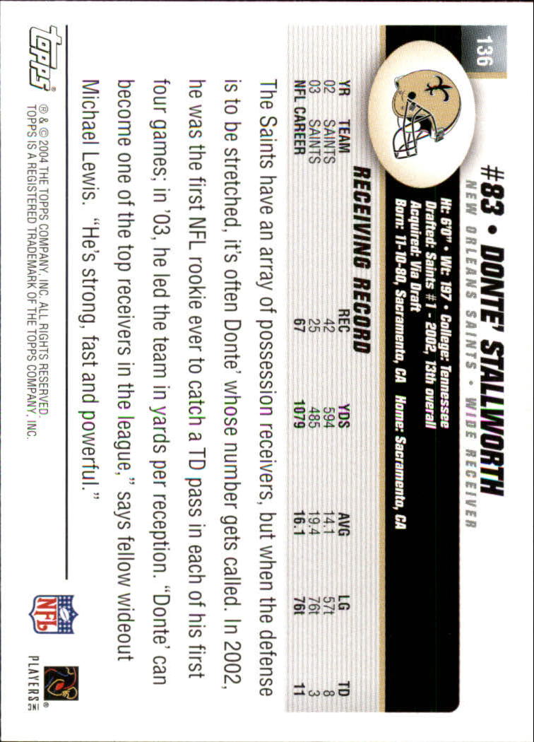 A6884- 2004 Topps Collection FB Card #s 1-250 -You Pick- 15+ FREE US SHIP - Picture 149 of 467