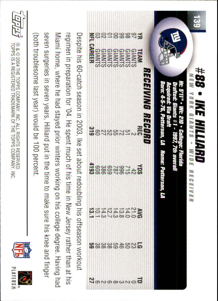 A6884- 2004 Topps Collection FB Card #s 1-250 -You Pick- 15+ FREE US SHIP - Picture 11 of 467