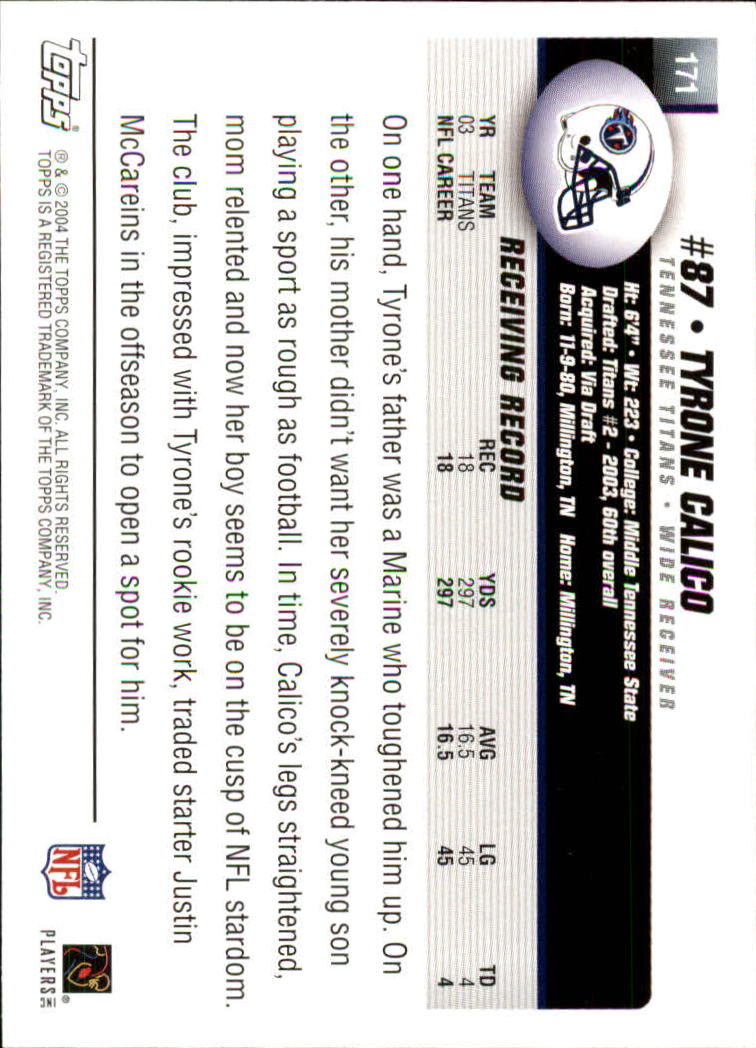 A6884- 2004 Topps Collection FB Card #s 1-250 -You Pick- 15+ FREE US SHIP - Picture 323 of 467