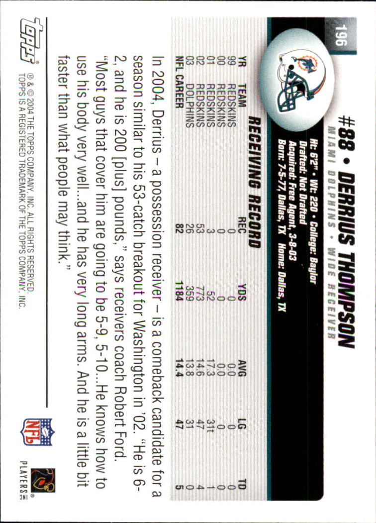 A6884- 2004 Topps Collection FB Card #s 1-250 -You Pick- 15+ FREE US SHIP - Picture 63 of 467