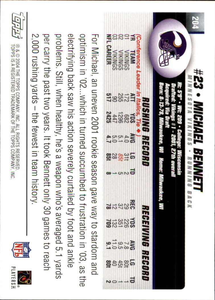 A6884- 2004 Topps Collection FB Card #s 1-250 -You Pick- 15+ FREE US SHIP - Picture 225 of 467