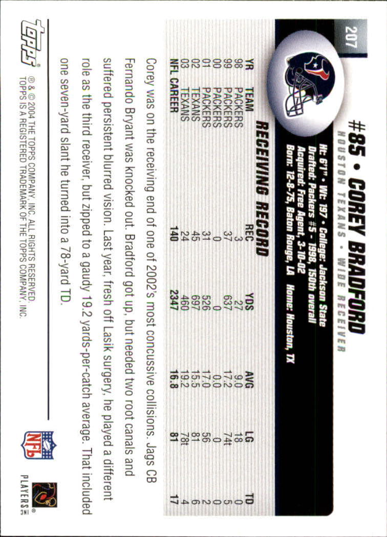 A6884- 2004 Topps Collection FB Card #s 1-250 -You Pick- 15+ FREE US SHIP - Picture 81 of 467