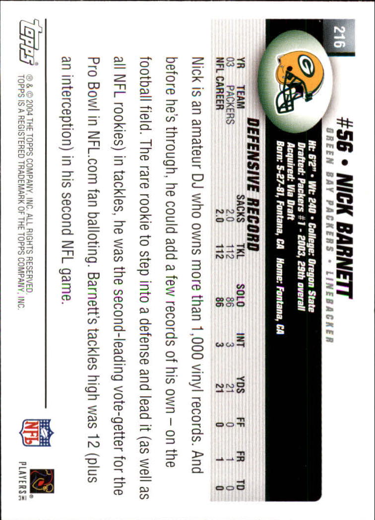 A6884- 2004 Topps Collection FB Card #s 1-250 -You Pick- 15+ FREE US SHIP - Picture 297 of 467