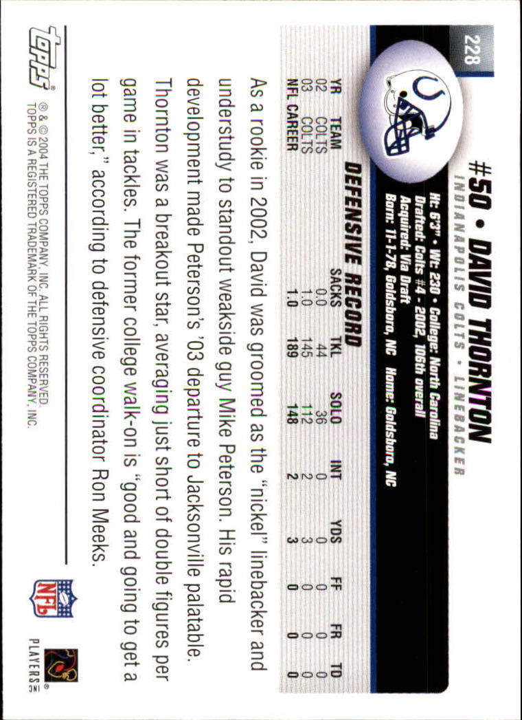 A6884- 2004 Topps Collection FB Card #s 1-250 -You Pick- 15+ FREE US SHIP - Picture 53 of 467