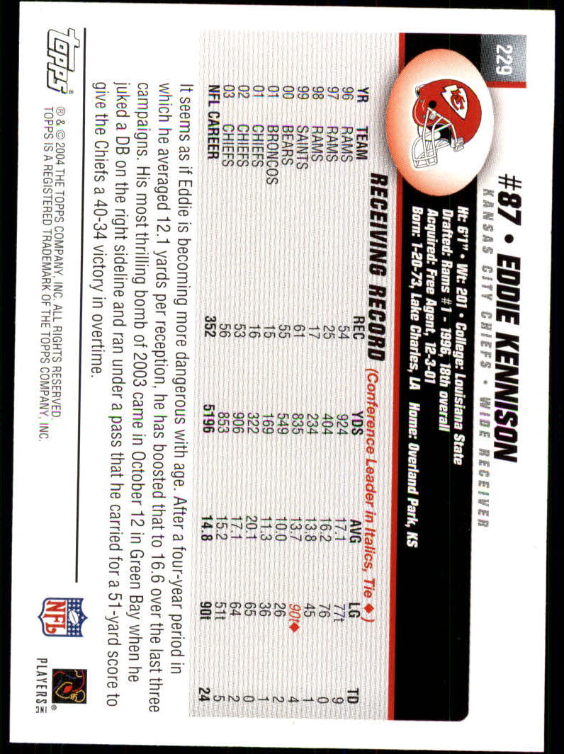 A6884- 2004 Topps Collection FB Card #s 1-250 -You Pick- 15+ FREE US SHIP - Picture 365 of 467