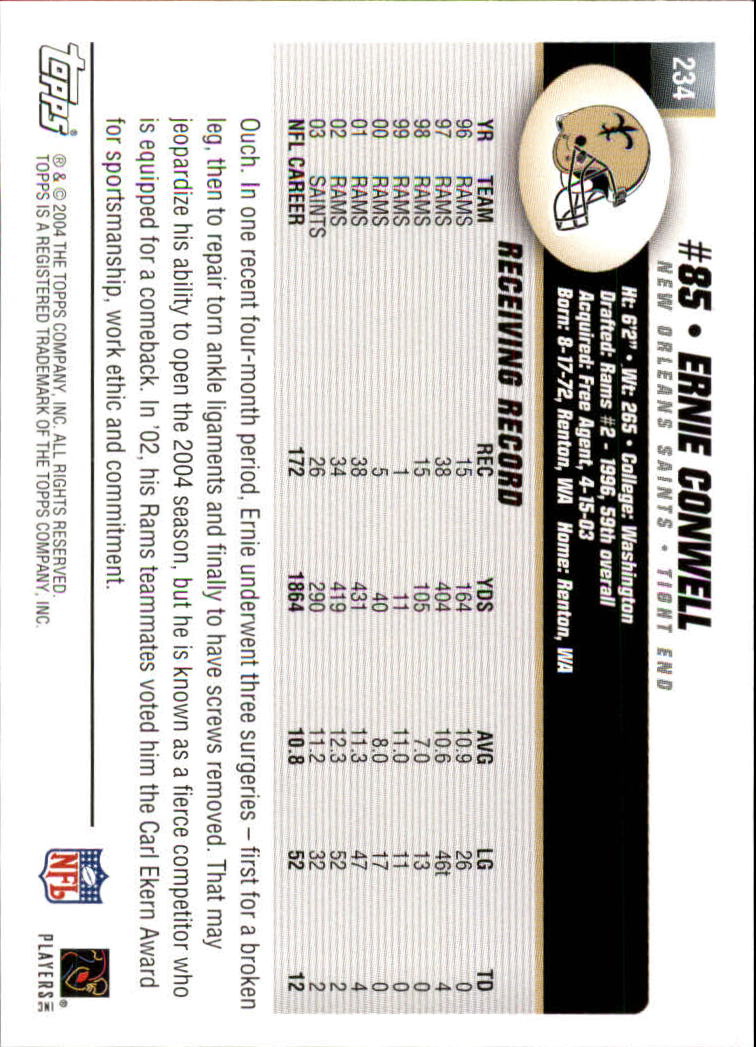 A6884- 2004 Topps Collection FB Card #s 1-250 -You Pick- 15+ FREE US SHIP - Picture 95 of 467