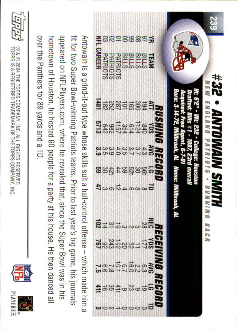 A6884- 2004 Topps Collection FB Card #s 1-250 -You Pick- 15+ FREE US SHIP - Picture 349 of 467