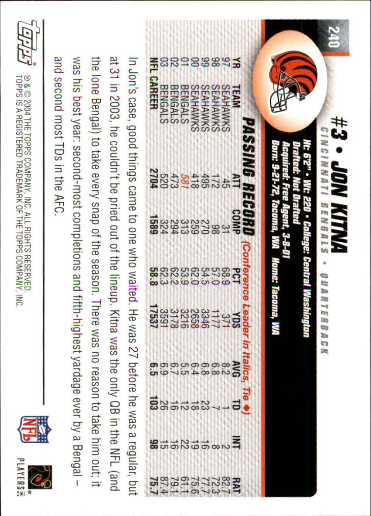 A6884- 2004 Topps Collection FB Card #s 1-250 -You Pick- 15+ FREE US SHIP - Picture 131 of 467