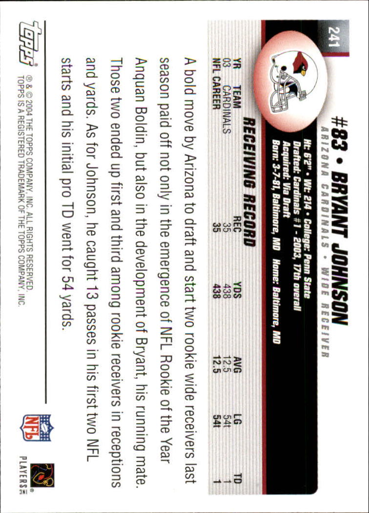 A6884- 2004 Topps Collection FB Card #s 1-250 -You Pick- 15+ FREE US SHIP - Picture 199 of 467