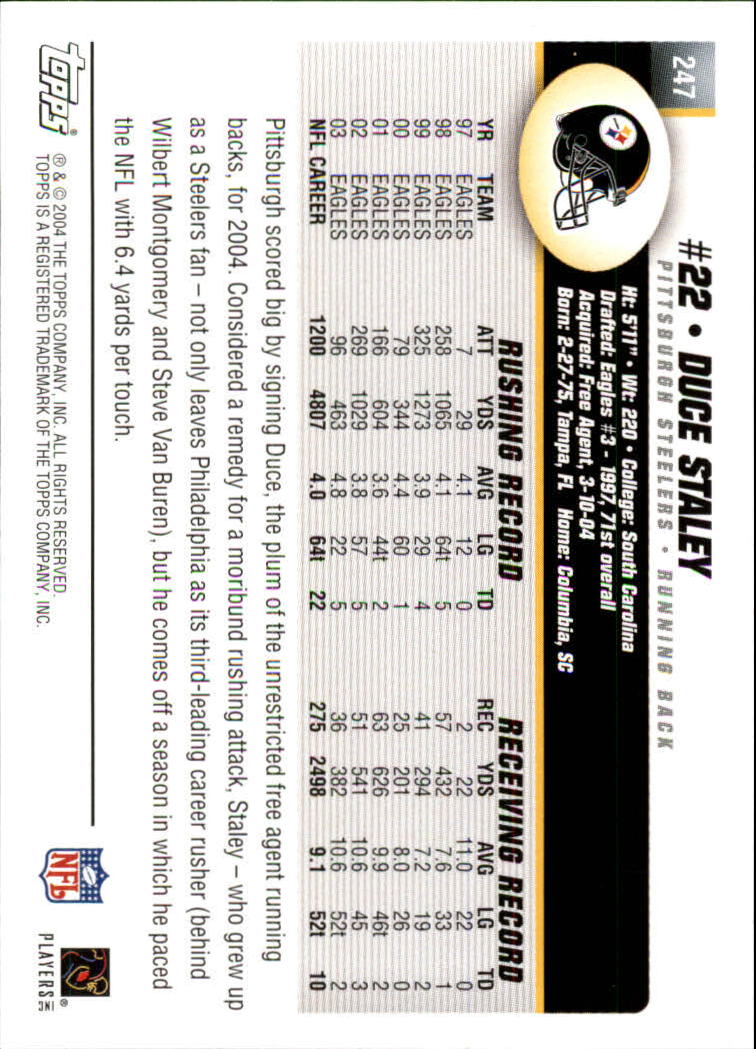 A6884- 2004 Topps Collection FB Card #s 1-250 -You Pick- 15+ FREE US SHIP - Picture 245 of 467