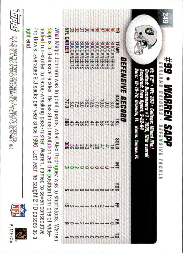A6884- 2004 Topps Collection FB Card #s 1-250 -You Pick- 15+ FREE US SHIP - Picture 339 of 467
