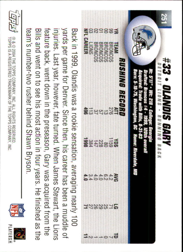 A6884- 2004 Topps Collection FB Card #s 251-385 -You Pick- 15+ FREE US SHIP - Picture 39 of 245