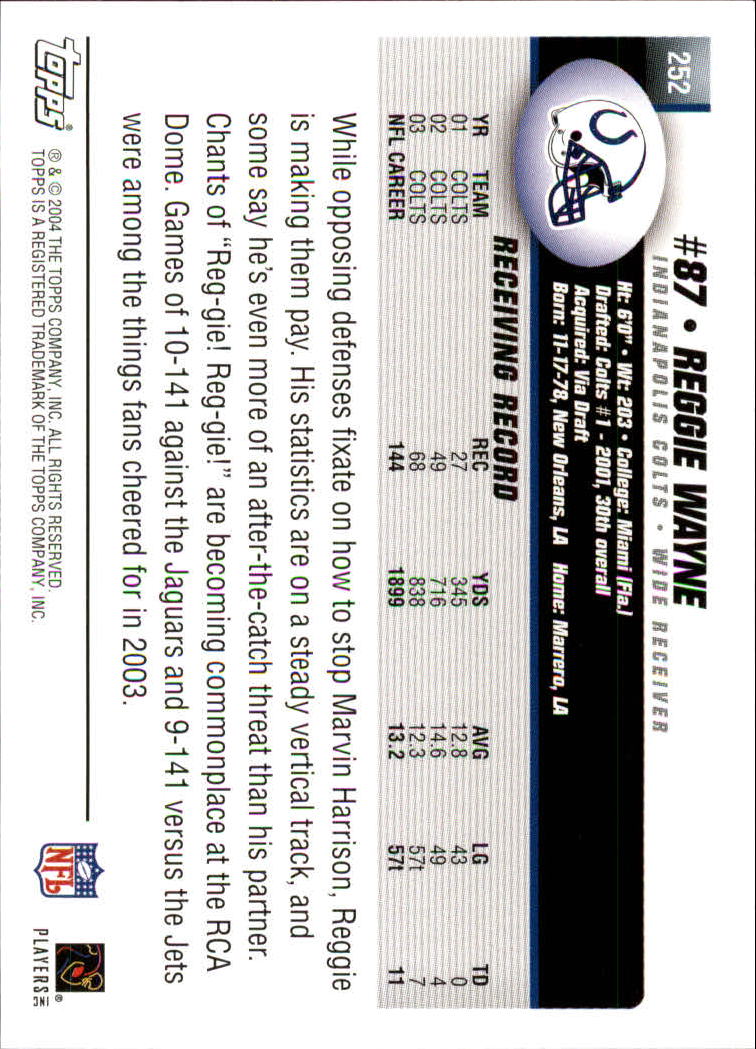 A6884- 2004 Topps Collection FB Card #s 251-385 -You Pick- 15+ FREE US SHIP - Picture 107 of 245