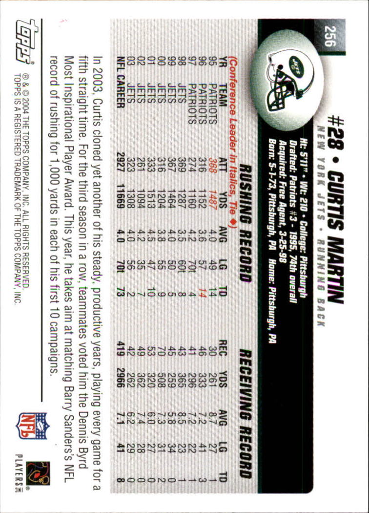 A6884- 2004 Topps Collection FB Card #s 251-385 -You Pick- 15+ FREE US SHIP - Picture 105 of 245