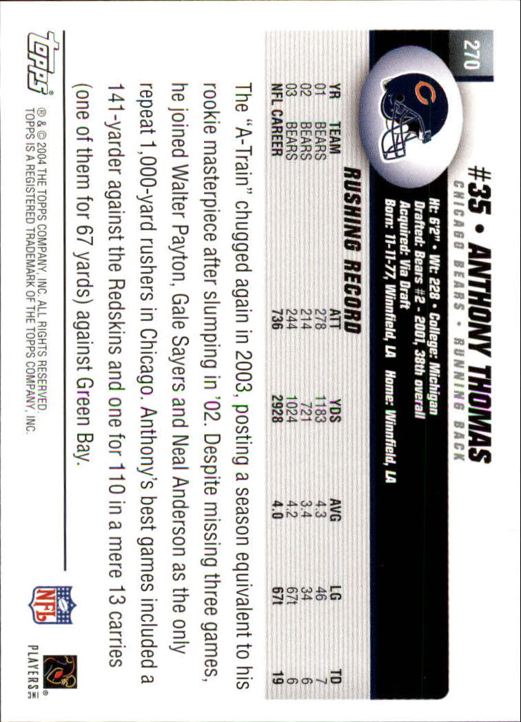A6884- 2004 Topps Collection FB Card #s 251-385 -You Pick- 15+ FREE US SHIP - Picture 99 of 245