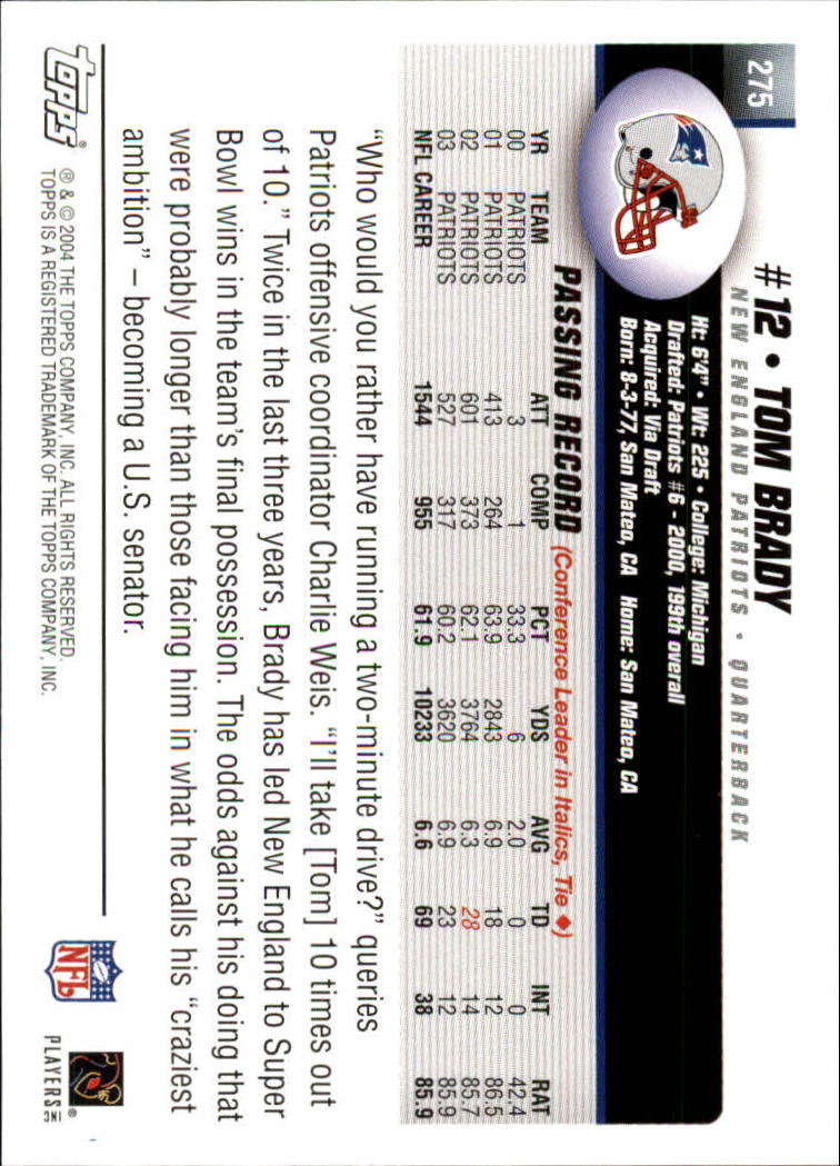 A6884- 2004 Topps Collection FB Card #s 251-385 -You Pick- 15+ FREE US SHIP - Picture 245 of 245