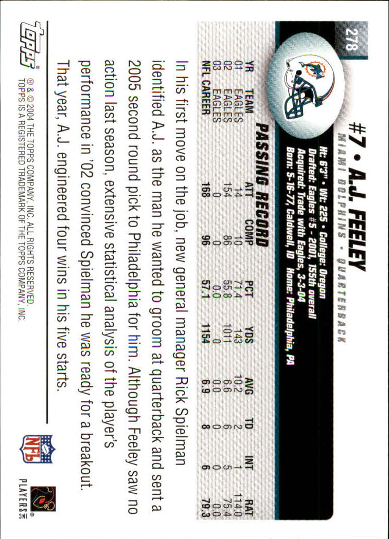 A6884- 2004 Topps Collection FB Card #s 251-385 -You Pick- 15+ FREE US SHIP - Picture 43 of 245