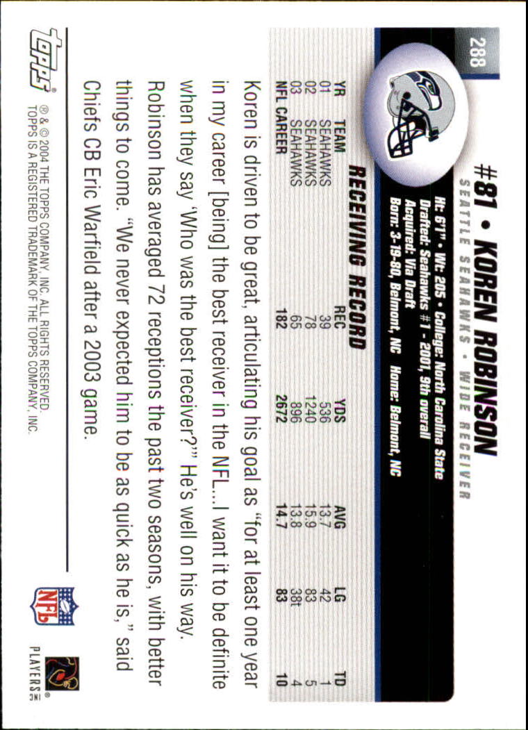 A6884- 2004 Topps Collection FB Card #s 251-385 -You Pick- 15+ FREE US SHIP - Picture 33 of 245