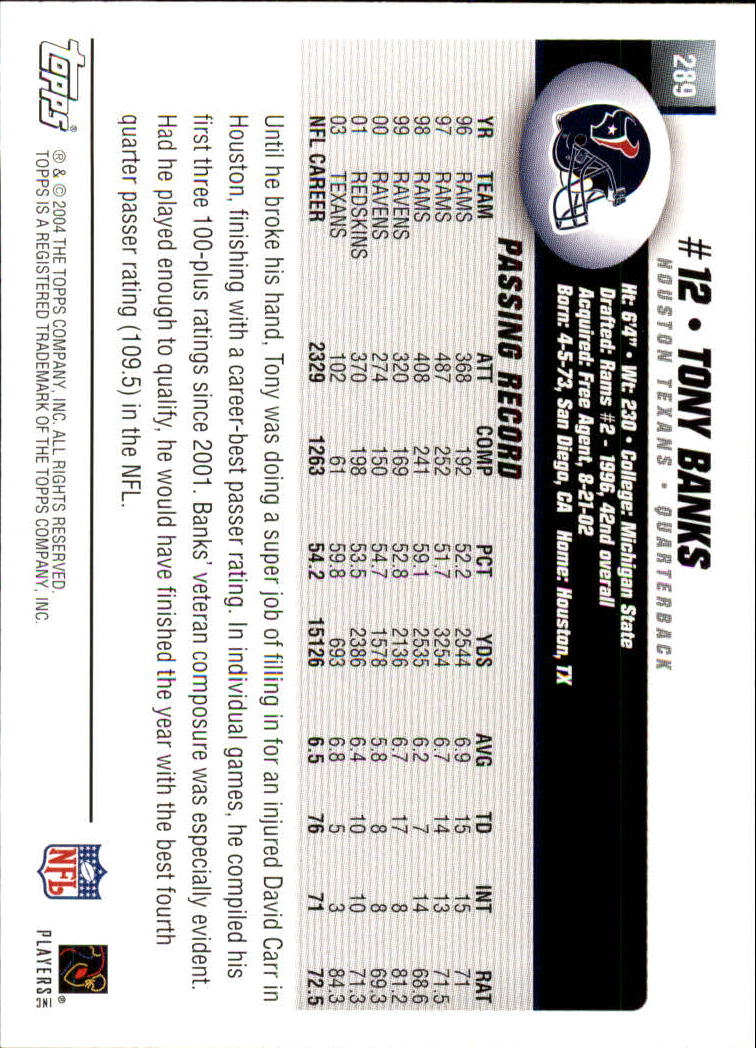 A6884- 2004 Topps Collection FB Card #s 251-385 -You Pick- 15+ FREE US SHIP - Picture 47 of 245