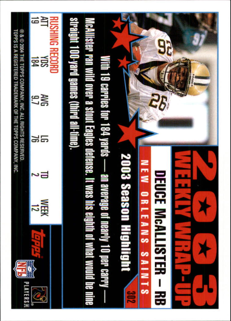 A6884- 2004 Topps Collection FB Card #s 251-385 -You Pick- 15+ FREE US SHIP - Picture 25 of 245
