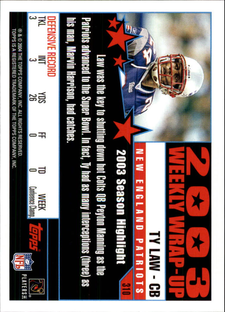 A6884- 2004 Topps Collection FB Card #s 251-385 -You Pick- 15+ FREE US SHIP - Picture 45 of 245