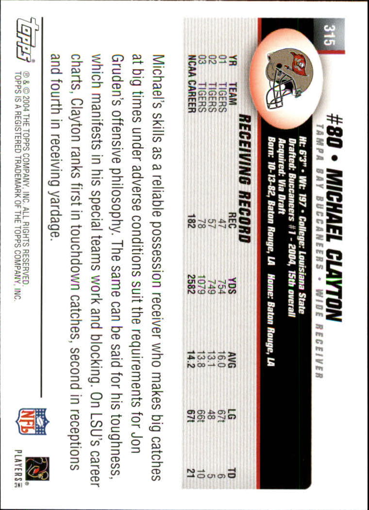 A6884- 2004 Topps Collection FB Card #s 251-385 -You Pick- 15+ FREE US SHIP - Picture 207 of 245