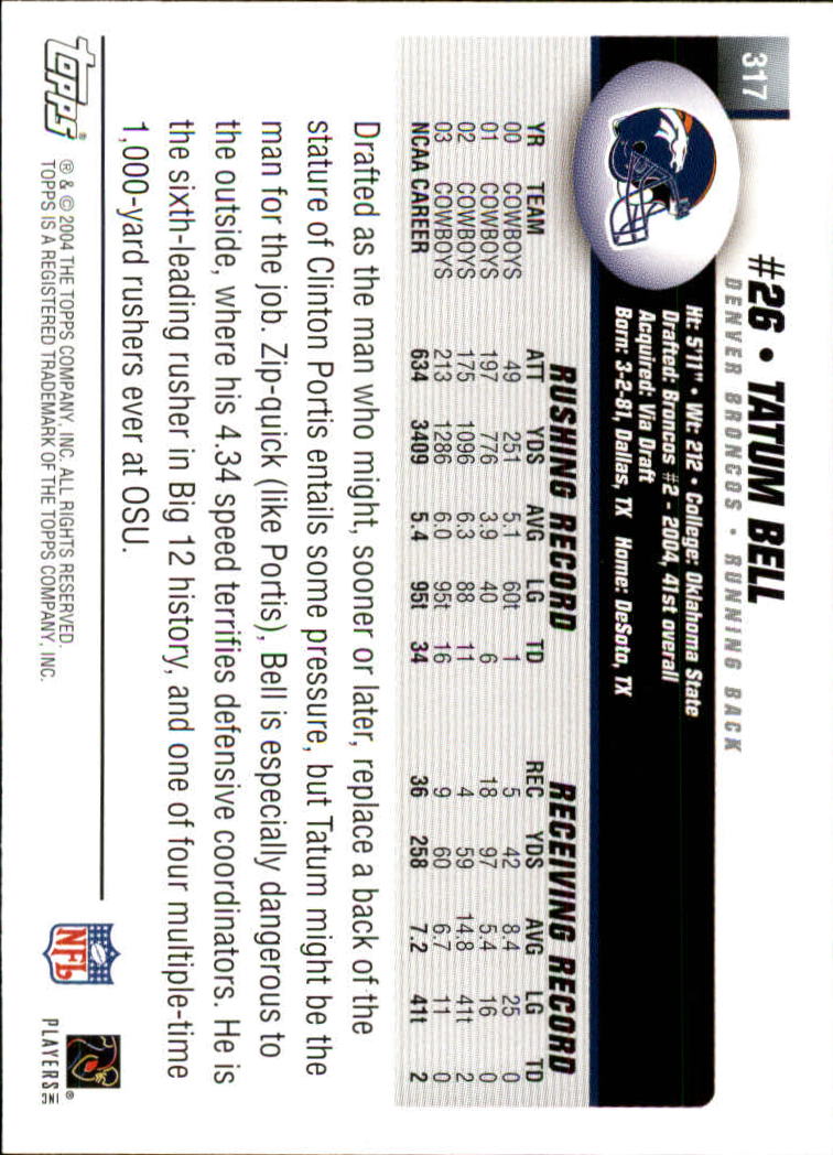 A6884- 2004 Topps Collection FB Card #s 251-385 -You Pick- 15+ FREE US SHIP - Picture 155 of 245