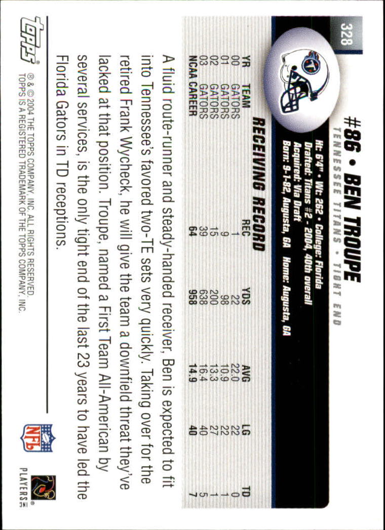 A6884- 2004 Topps Collection FB Card #s 251-385 -You Pick- 15+ FREE US SHIP - Picture 157 of 245