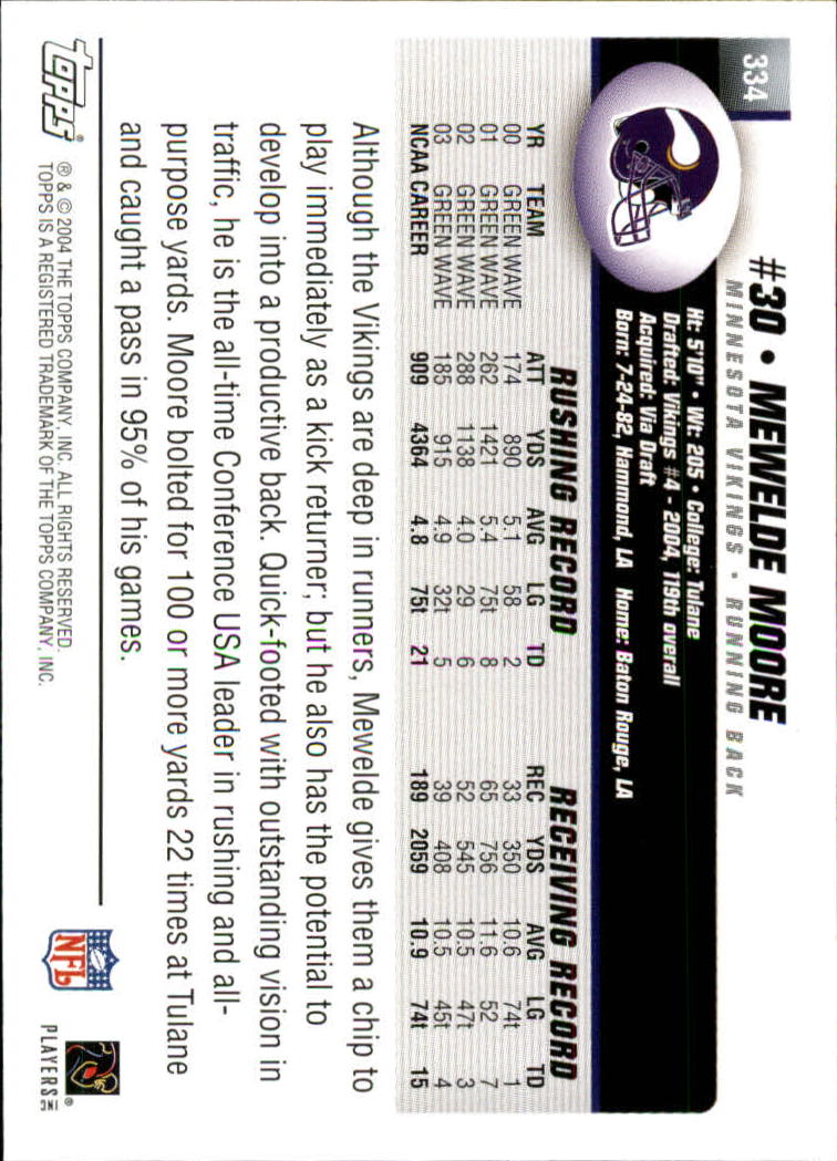 A6884- 2004 Topps Collection FB Card #s 251-385 -You Pick- 15+ FREE US SHIP - Picture 225 of 245