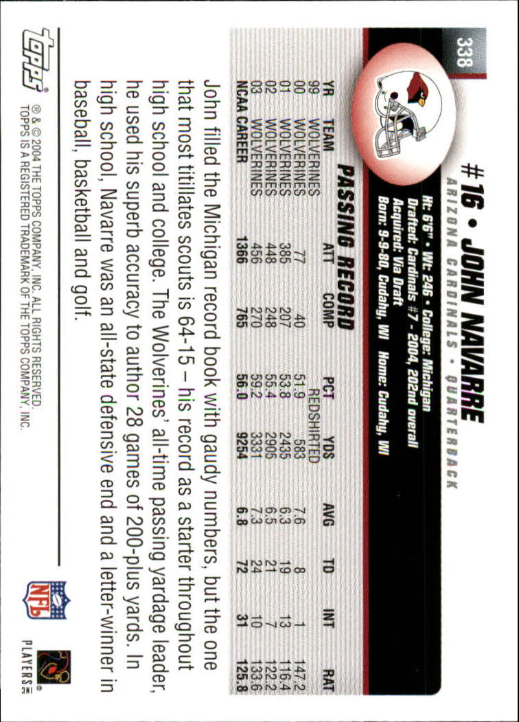 A6884- 2004 Topps Collection FB Card #s 251-385 -You Pick- 15+ FREE US SHIP - Picture 147 of 245