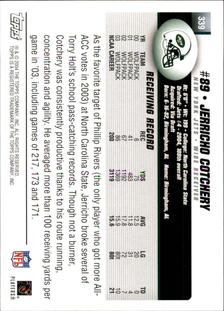 A6884- 2004 Topps Collection FB Card #s 251-385 -You Pick- 15+ FREE US SHIP - Picture 223 of 245