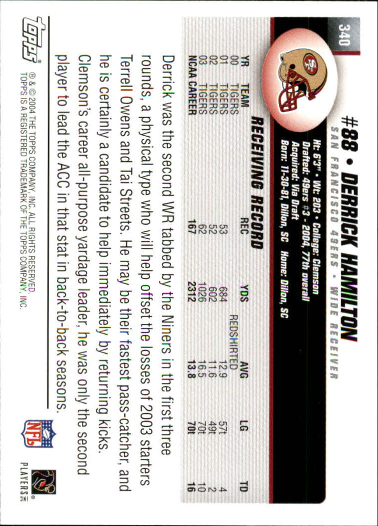 A6884- 2004 Topps Collection FB Card #s 251-385 -You Pick- 15+ FREE US SHIP - Picture 181 of 245