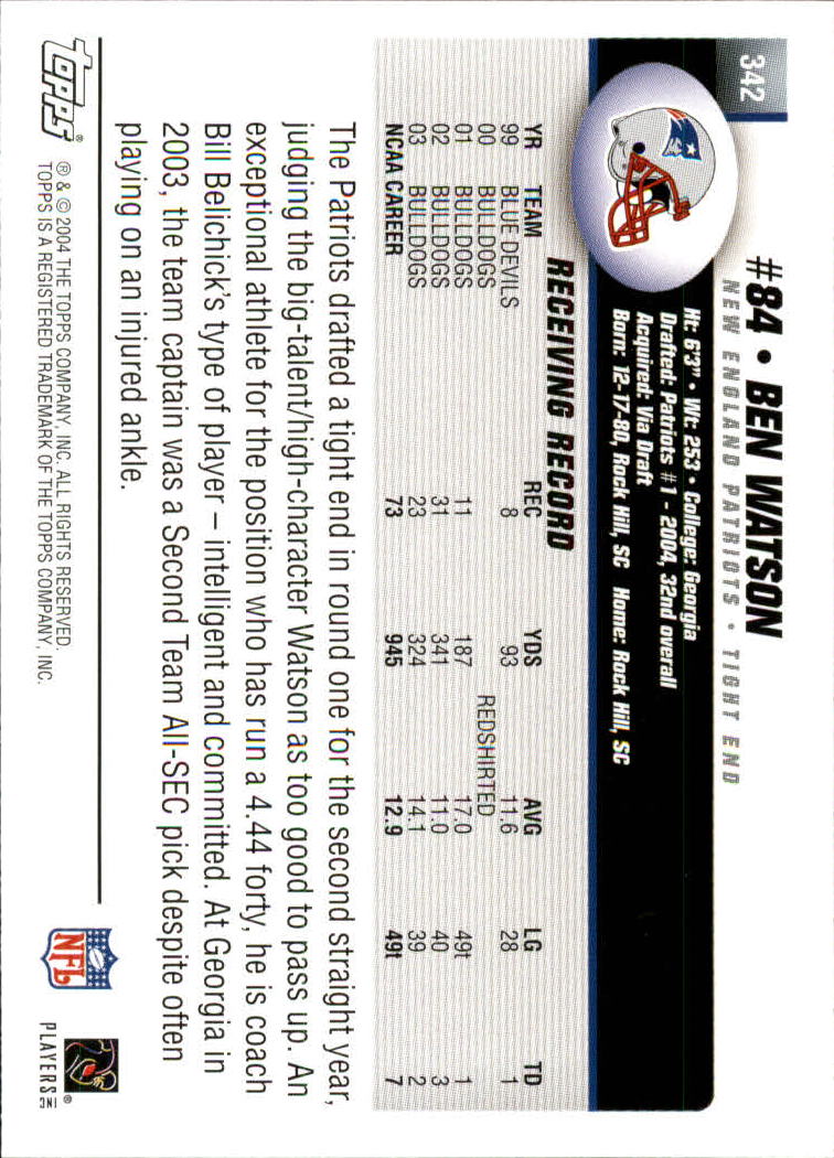 A6884- 2004 Topps Collection FB Card #s 251-385 -You Pick- 15+ FREE US SHIP - Picture 211 of 245